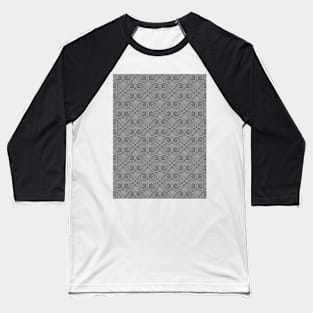 Grey textured vector tiles spiral pattern Baseball T-Shirt